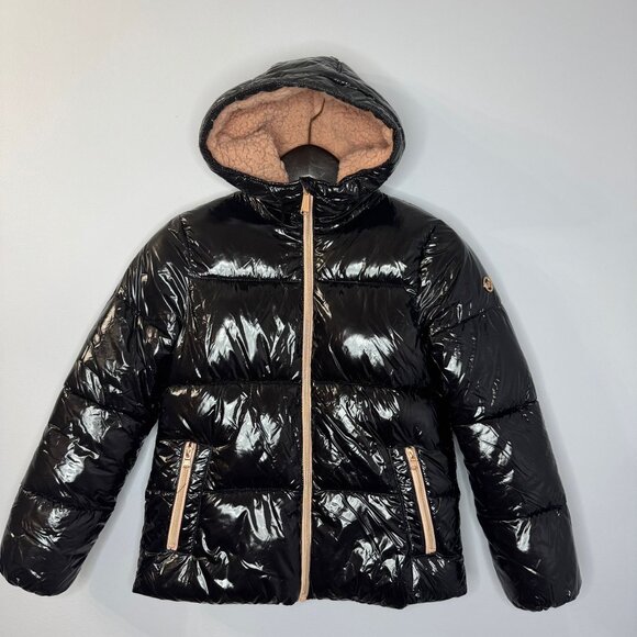 Michael Kors Girls Puffer Jacket Nylon Winter Blue PinkSize: 14